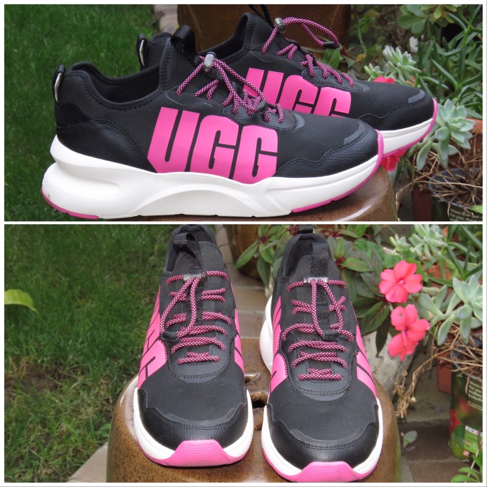 UGG LA Daze Pull On Women’s Neon Pink and Black Sneakers Size 11